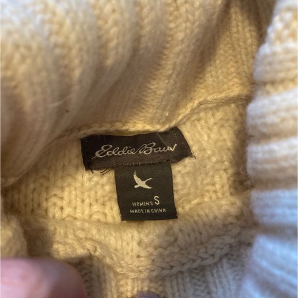 Eddie Bauer Cable Knit Wool Fisherman Sweater - Picture 3 of 6